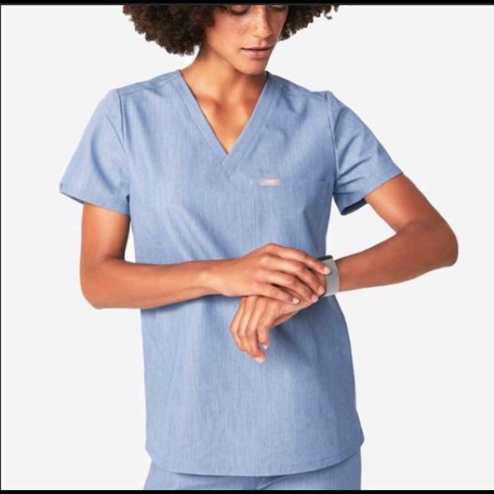 Figs Heather Indigo Catarina scrub top S